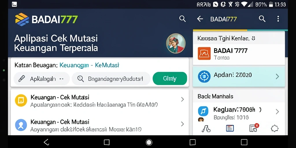Antarmuka BADAI777 menampilkan fungsi Cek Mutasi yang efisien.