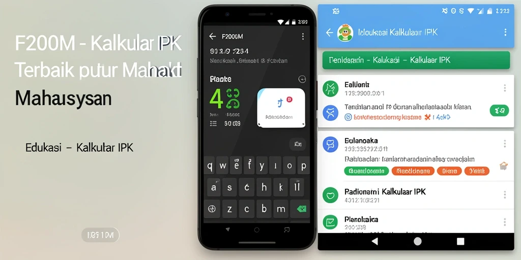 Tampilan antarmuka sederhana aplikasi Kalkulator IPK F200M.