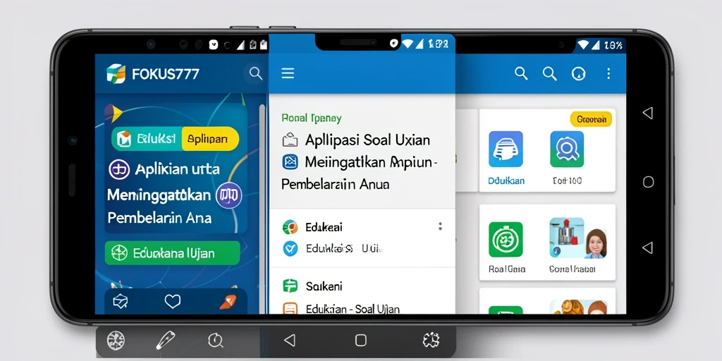 Antarmuka FOKUS777 menampilkan berbagai soal ujian untuk belajar.