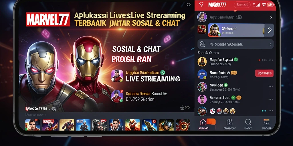 Tampilan antarmuka aplikasi Live Streaming yang menarik dan interaktif.