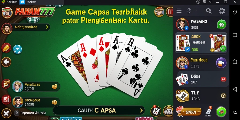 Tampilan antarmuka game Capsa PAHAM777 yang menarik.