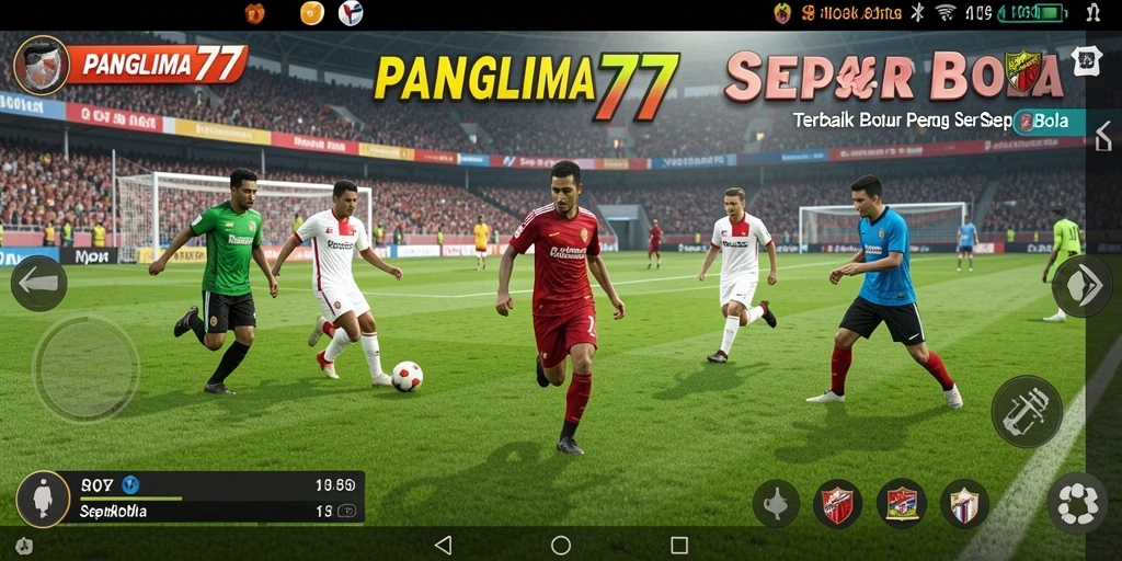 Tampilan antarmuka <strong>PANGLIMA77</strong> yang memukau dengan fitur permainan sepak bola.