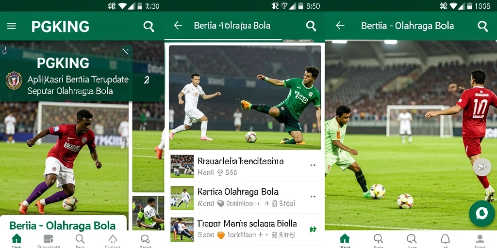 Antarmuka PGKING yang informatif dan menarik untuk penggemar olahraga bola.