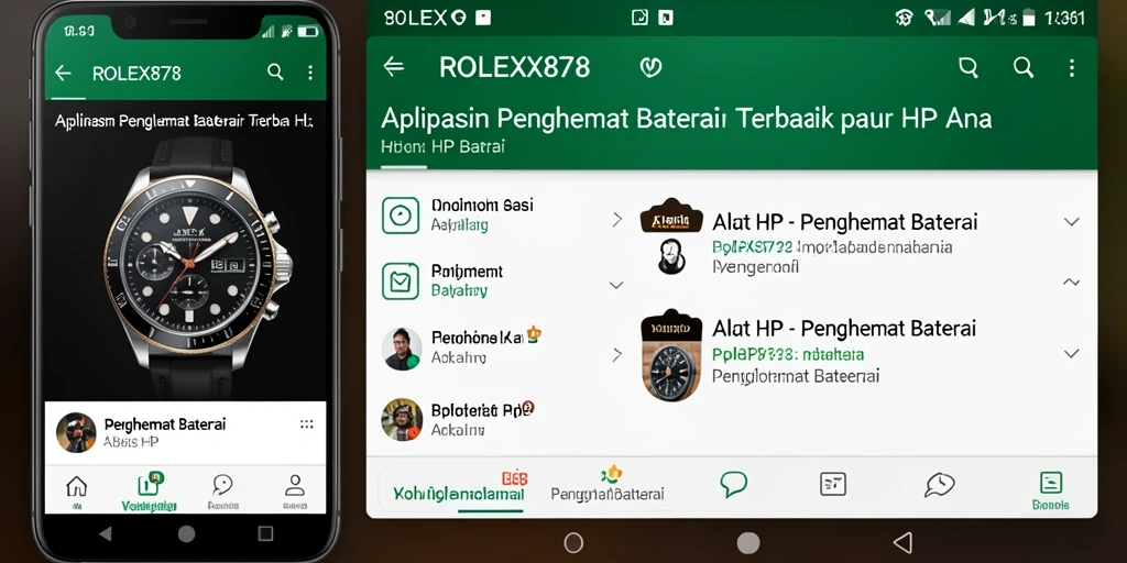 Tampilan antarmuka aplikasi ROLEX878 yang fungsional dan user-friendly.