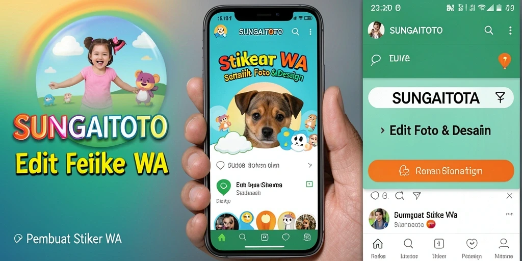 Antarmuka SUNGAITOTO untuk pembuatan stiker WhatsApp yang menarik.