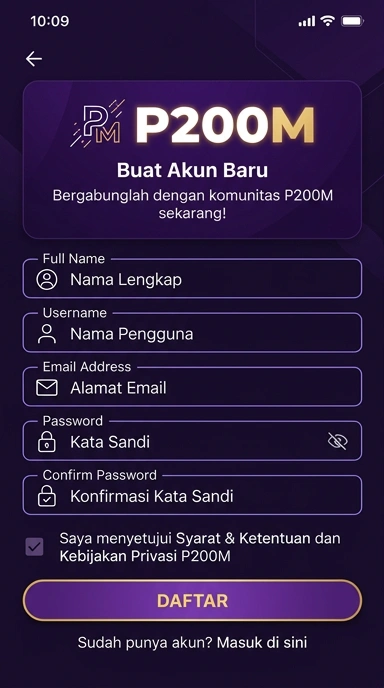 Buat Akun Baru p200m dengan Mudah