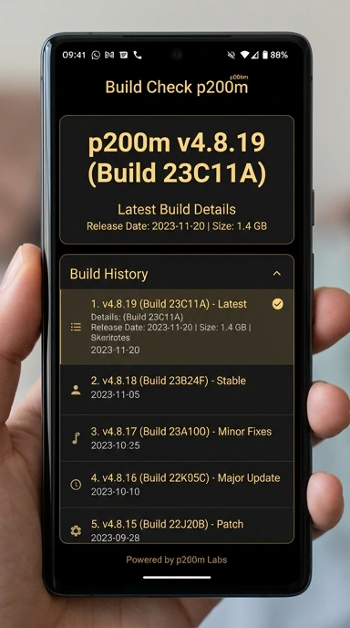 Riwayat Versi p200m untuk Pengguna Android